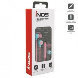Hands Free Stereo inos 3.5mm Flatron II με Μικρά Ακουστικά Ροζ-Φυστικί