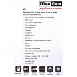 Σταθερό GSM Τηλέφωνο Maxcom Comfort MM28D Μαύρο με Λειτουργία Κινητού Τηλεφώνου και Ραδιόφωνο