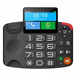 Σταθερό GSM Τηλέφωνο Maxcom MM42D 4G με Λειτουργία Κινητού Τηλεφώνου, Πλήκτρο SOS, Android 6.0 Μαύρο