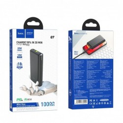 Power Bank Hoco Q7 Exquisite 10000mAh PD20W+QC3.0 Mini Size με USB-C 20W και USB-A 18W  Μαύρο