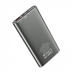 Power Bank J83 Standard PD20W+QC3.0 10000mAh με USB-A και USB-C και Ένδειξη Μπαταρίας Ασημί