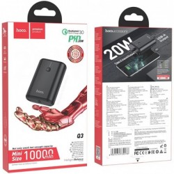 Power Bank Hoco Q3 Mayflower 10000mAh PD20W+QC3.0 Mini Size Έξοδος USB-C και Έξοδος USB-A  Μαύρο