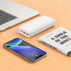 Power Bank J80A Premium 20000mAh με 2x USB-A / USB-C και Φωτιζόμενη Ένδειξη Μπαταρίας Λευκό