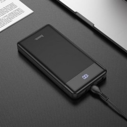 Power Bank Hoco J84  Cool 10000mAh με Διπλή Έξοδο USB-A και USB-C,Micro-USB και Οθόνη  Μαύρο