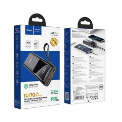 Power Bank J41 Pro Mobi 10000mAh PD3.0+QC3.0 με USB-A  22.5W, USB-C 20W και Οθόνη Μαύρο