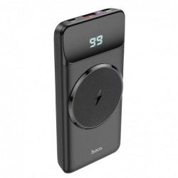 Power Bank J76 Bobby Magnetic 10000mAh με Ασύρματη Φόρτιση και Βάση Στήριξης Τηλεφώνου με USB-A και USB-C Μαύρο