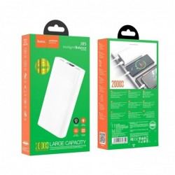 Power Bank Hoco J85 Wellspring 20000mAh με Διπλή Έξοδο USB-A και Οθόνη Λευκό