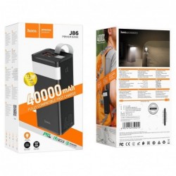 Power Bank Hoco J86 Powermaster 40000mAh PD20W+QC3.0  με 2x USB-A και USB-C και Οθόνη και Λειτουργία Φωτιστικού Μαύρο