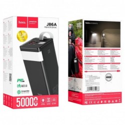 Power Bank Hoco J86A Powermaster 50000mAh PD20W+QC3.0 με 2x USB-A και USB-C Οθόνη και Λειτουργία Φωτιστικού Μαύρο