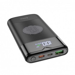 Power Bank Hoco J63 Velocity 10000mAh USB, Wireless Charging και Είσοδος USB-C PD, Micro USB με LED Οθόνη Ενδείξεων Μαύρο