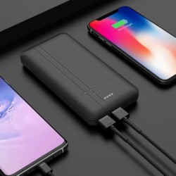 Power Bank Hoco J48 Nimble 10000mAh Ultra Slim με 2 USB 5V/2A  Fast Charging και ένδειξη LED Μάυρο