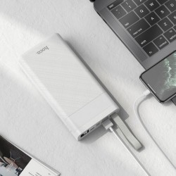Power Bank Hoco J73 Powerful 30000mAh με 2 Εξόδους USB-A, Οθόνη και Λειτουργία Φωτιστικού Λευκό