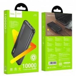 Power Bank J75 Tresor 10000mAh με Έξοδο 2x USB-A και Φωτιζόμενη Ένδειξη Μπαταρίας  Μαύρο