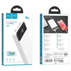 Power Bank Hoco J84  Cool 10000mAh με Διπλή Έξοδο USB-A και USB-C,Micro-USB και Οθόνη Λευκό