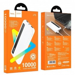 Power Bank J75 Tresor 10000mAh με Έξοδο 2x USB-A και Φωτιζόμενη Ένδειξη Μπαταρίας Λευκό