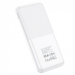 Power Bank J75 Tresor 10000mAh με Έξοδο 2x USB-A και Φωτιζόμενη Ένδειξη Μπαταρίας Λευκό