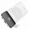 Power Bank J76 Bobby Magnetic 10000mAh με Ασύρματη Φόρτιση και Βάση Στήριξης Τηλεφώνου με USB-A και USB-C Λευκό