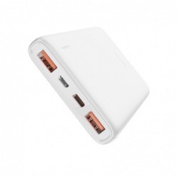 Power Bank J80 Premium 10000mAh με USB 1/2 22.5W Type-C PD 20W και Φωτιζόμενη Ένδειξη Μπαταρίας Λευκό
