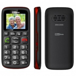 Maxcom MM428BB (Dual Sim) 1.8" με Μεγάλα Πλήκτρα, Ραδιόφωνο (Λειτουργεί χωρίς Handsfree), Φακό και Πλήκτρο Έκτακτης Ανάγκης Μαύρ