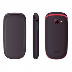 Maxcom MM818 (Dual Sim) 2,4" με Μεγάλα Πλήκτρα, Ραδιόφωνο (Λειτουργεί χωρίς Handsfree) και Πλήκτρο Έκτακτης Ανάγκης Μαύρο-Κόκκιν