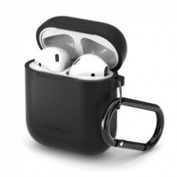Θήκη Σιλικόνης Fit Spigen Apple AirPods με Γάντζο Μαύρο