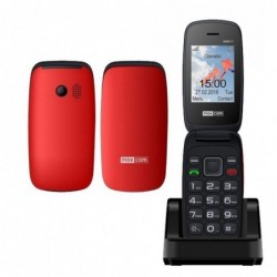Maxcom MM817 (Dual Sim) 2,4" με Μεγάλα Πλήκτρα, Βάση Φόρτισης, Ραδιόφωνο (Λειτουργεί χωρίς Handsfree) Κόκκινο