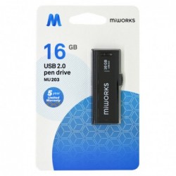 Flash Drive MiWorks MU203 16GB USB 2.0 Μαύρο