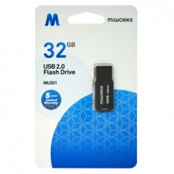 Flash Drive Mini MiWorks MU201 32GB USB 2.0 Μαύρο