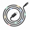 Καλώδιο σύνδεσης Hoco U63 Spirit USB σε Micro-USB 2.4A και Φωτεινές Ενδείξεις με Ηχητικό Αισθητήρα Μαύρο 1.2m