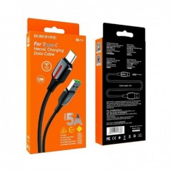 Καλώδιο σύνδεσης Κορδόνι Borofone BU14 Heroic USB σε USB-C 5.0A 1.2μ Μαύρο