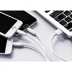 Καλώδιο σύνδεσης Hoco X1 3 σε 1 USB σε Micro-USB, Lightning, USB-C Λευκό 1m