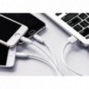 Καλώδιο σύνδεσης Hoco X1 3 σε 1 USB σε Micro-USB, Lightning, USB-C Λευκό 1m