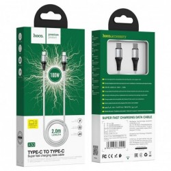 Καλώδιο σύνδεσης Κορδόνι Hoco X50 Exquisito USB-C σε USB-C 5.0A 100W 20V 2m Γκρι