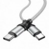 Καλώδιο σύνδεσης Κορδόνι Hoco X50 Exquisito USB-C σε USB-C 5.0A 100W 20V 2m Γκρι