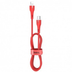 Καλώδιο σύνδεσης Hoco X45 Surplus USB-C σε Lightning 2.4A με Ένδειξη LED για φόρτιση και μεταφορά δεδομένων Κόκκινο 1m