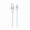 Καλώδιο σύνδεσης Hoco U63 Spirit USB σε Micro-USB 2.4A και Φωτεινές Ενδείξεις με Ηχητικό Αισθητήρα Λευκό 1.2m