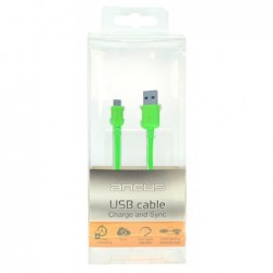 Καλώδιο σύνδεσης Κορδόνι Ancus USB σε Micro USB με Ενισχυμένες Επαφές Πράσινο