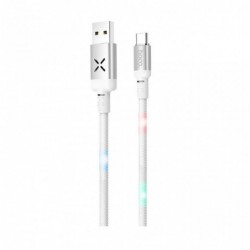 Καλώδιο σύνδεσης Hoco U63 Spirit USB σε USB-C 3.0A και Φωτεινές Ενδείξεις με Ηχητικό Αισθητήρα Λευκό 1.2m
