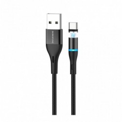 Καλώδιο σύνδεσης Borofone BU16 Skill USB σε USB-C 3.0A με Μαγνητικό Αποσπώμενο Βύσμα Μεταλλικό Μαύρο 1μ