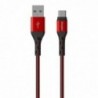 Καλώδιο σύνδεσης Energizer Metal / Braided Nylon USB σε USB-C 2m Κόκκινο