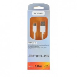 Καλώδιο σύνδεσης Ancus USB-C 2,1Α Λευκό 1m