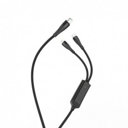 Καλώδιο σύνδεσης Hoco U102 Super 100W 2 σε 1 USB-C σε USB-C και Lightning για Γρήγορη Φόρτιση 20V/5A Μαύρο 1.2m