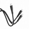 Καλώδιο σύνδεσης Hoco U102 Super 100W 2 σε 1 USB-C σε USB-C και Lightning για Γρήγορη Φόρτιση 20V/5A Μαύρο 1.2m