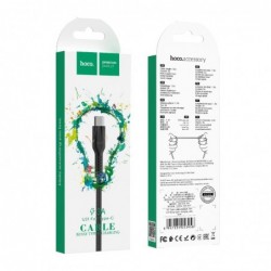 Καλώδιο σύνδεσης Hoco U31 Benay Braided με Νάυλον Κορδόνι USB σε USB-C 2.4A Μαύρο 1,2m